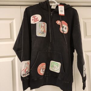 Disney Black Hoodie with Jack Skellington Patches Nightmare Before Christmas XL